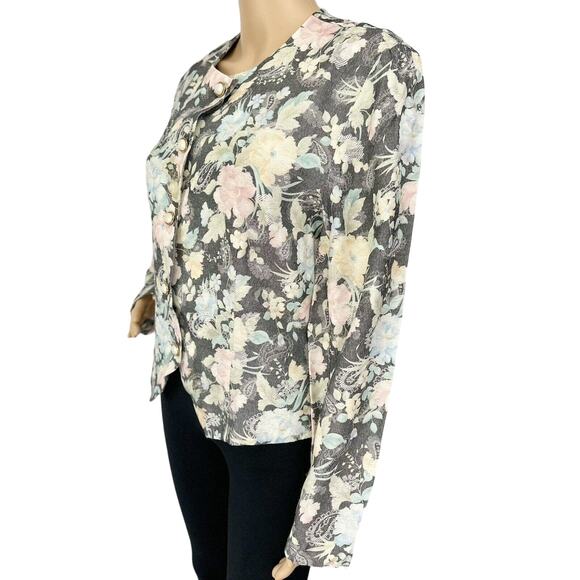 Vintage 80s Worthington Pearl Button Floral Blazer Jacket Embroidered Size 12 - Picture 4 of 8